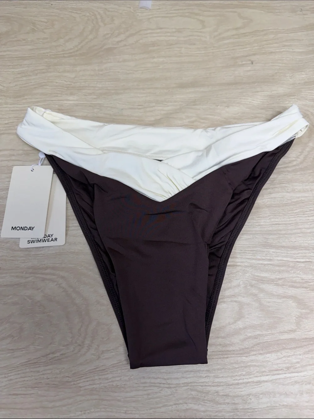 MONDAY SWIMWEAR MARSEILLE BOTTOM ESPRESSO/IVORY - L